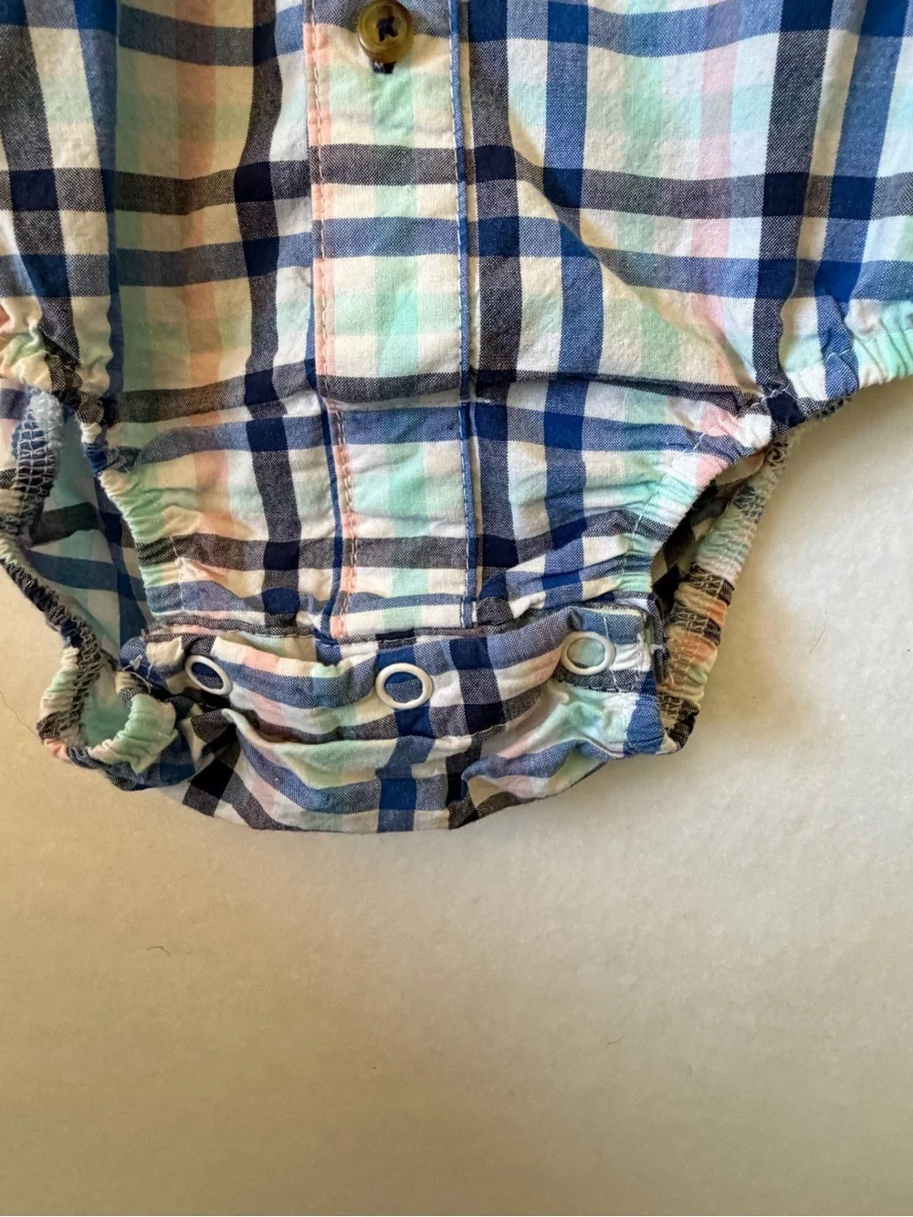 Just One You By Carter's Multicolor Plaid Button-Up Long Sleeve Size 3 Months
